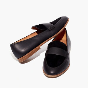 Madewell The Alex Loafer in Black Leather and Suede